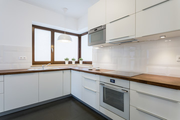 Spacious kitchen in modern apartment