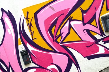 Crédence de cuisine en verre imprimé Graffiti Graffiti rose