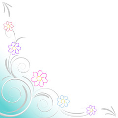 sfondo spirali e fiorellini colorati