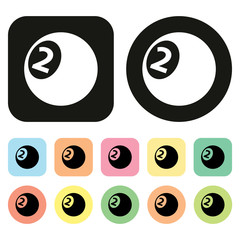 billiard ball two. vector