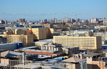 Fototapeta na wymiar City view from the top. Industrial scene