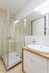 Bathroom with glass shower
