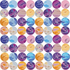 Abstract colored circles, seamless background. 
