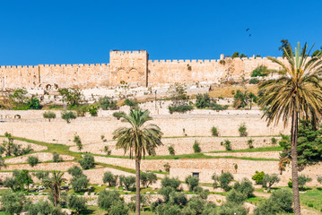 Golden gates of Jerusalem on the east wall of the old town