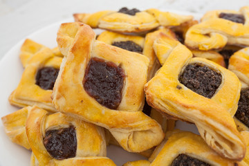 Homemade Danish Dessert With Jam and Poppy Seed