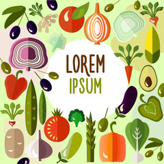 Organic food colorful flat vegetables  © knopazyzy