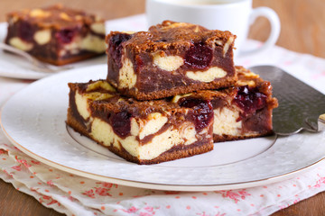 Cherry cheesecake marbled brownies