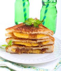 Fig jam and cheese grilled sandwich