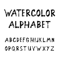 Grunge Handmade Calligraphy Watercolor Font Texture Ink Alphabet