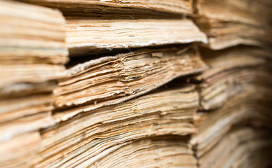 Old paper documents in the archive