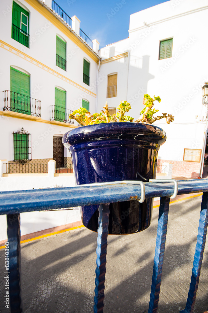 Wall mural Competa in Spain, a traditional white town/village