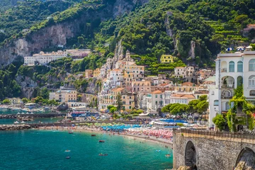 Fotobehang Positano strand, Amalfi kust, Italië Stad Amalfi, Amalfikust, Campania, Italië