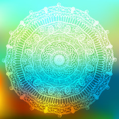 Abstract blurred background with lace mandala