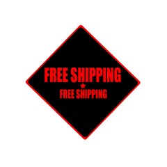 Obraz premium free shipping red stamp text on black background
