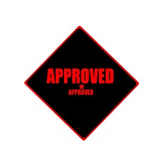 Obraz premium approved red stamp text on black background