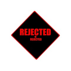  rejected red stamp text on black background