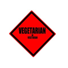 Obraz premium Vegetarian black stamp text on red background