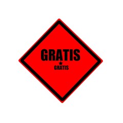 Gratis black stamp text on red background