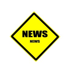 News black stamp text on yellow background