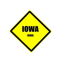 Obraz premium Iowa black stamp text on yellow background