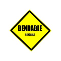 Bendable black stamp text on yellow background