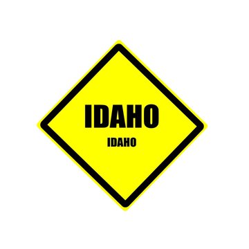 Idaho black stamp text on yellow background