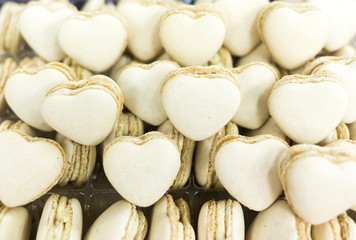 White heart shaped candies