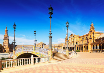 Fototapeta na wymiar View of Plaza de Espana in Seville
