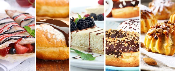 Foto op Plexiglas Dessert Heerlijke desserts collage