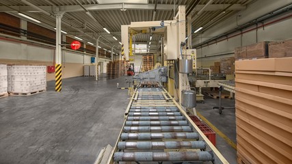 Conveyor belt in factory