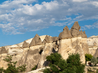 Fototapeta na wymiar Rock formations in Goreme National Park . Cappadocia.Turkey