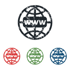 Global network grunge icon set