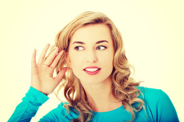 Woman listening gossip