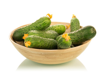 Fresh green cucumbers
