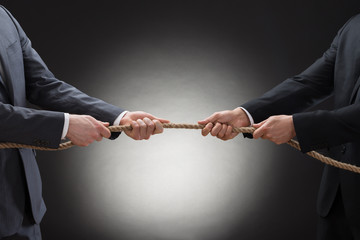 Two Businessman Pulling Rope