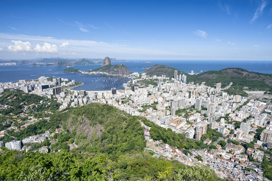 Rio de Janeiro Brazil Skyline Bright Scenic Overlook 