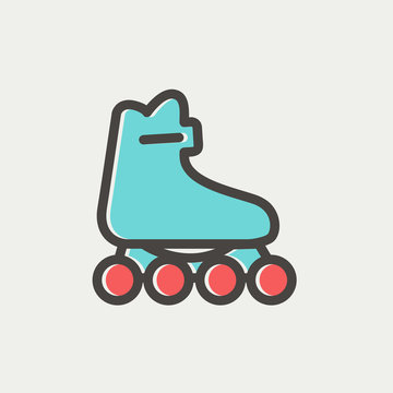 Roller skate thin line icon