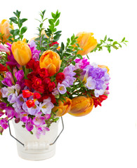 freesia and tulip flowers