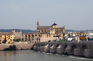 Roman bridge in the Historic centre of Cordoba, Andalusia, Spain
