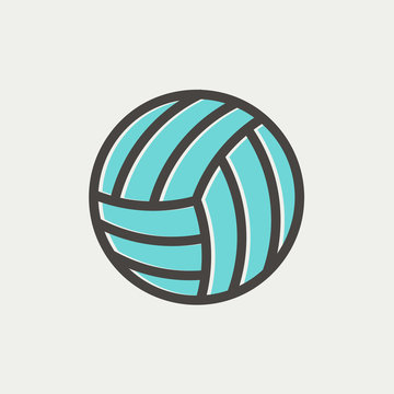Volleyball ball thin line icon