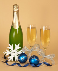 Champagne, and wine glasses