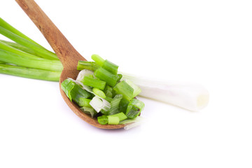 Green onion isolated on the white background