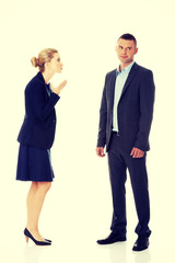 Professional conversation between businesspeople
