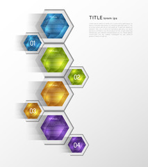 infographic template with crystals, option steps