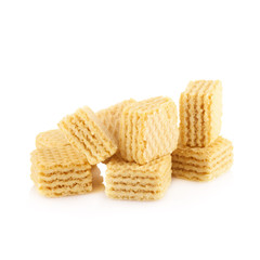 sweet wafer cream on white background