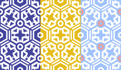 Retro geometric hexagon seamless pattern