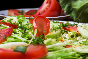 Salad with vegetables and greens