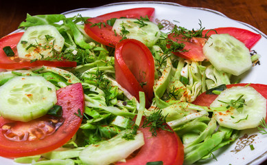 Salad with vegetables and greens