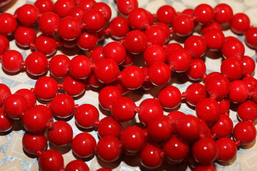 red coral beads