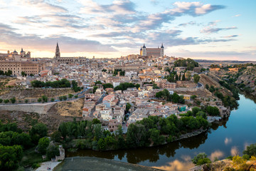 Fototapeta na wymiar Toledo at dusk Spain